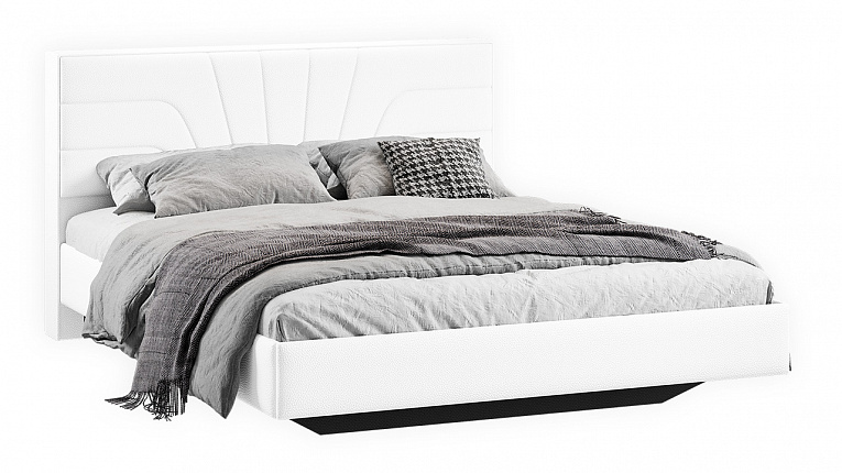 Кровать без подъемного механизма Пандора Трия Тип 1 Экокожа Polo white 1600x2000