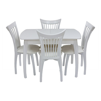 Стол и стулья (комплект) Leset Шервуд 1Р + Орегон Белый