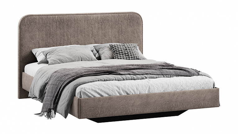 Кровать без подъемного механизма Тиффани Трия Тип 1 Микровелюр Wellmart Latte 1800x2000