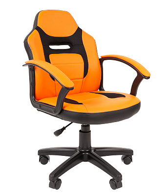 Детский компьютерный стул CHAIRMAN KIDS 110 черный пластик оранжевый