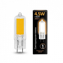 Лампа Gauss G4 AC220-240V 4.5W 380lm 3000K стекло LED 1/10/200