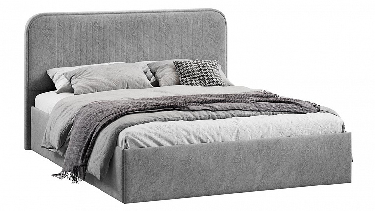 Кровать 180х200 c подъемным механизмом Тиффани микровелюр Wellmart Silver Трия