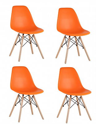 Комплект стульев Eames DSW оранжевый x4 шт