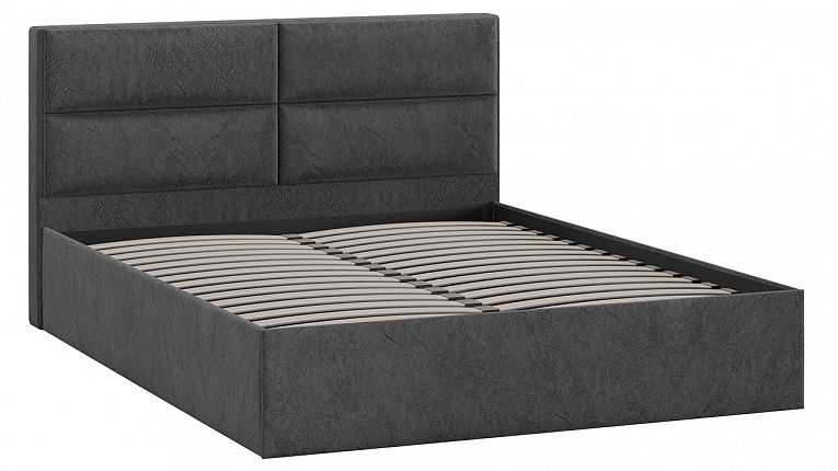 Кровать без подъемного механизма Глосс Трия Тип 1 Микровелюр Wellmart Graphite 1800x2000
