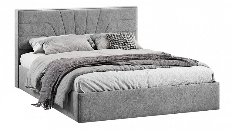 Кровать с подъемным механизмом Пандора Трия Тип 1 Микровелюр Wellmart Silver 1600x2000