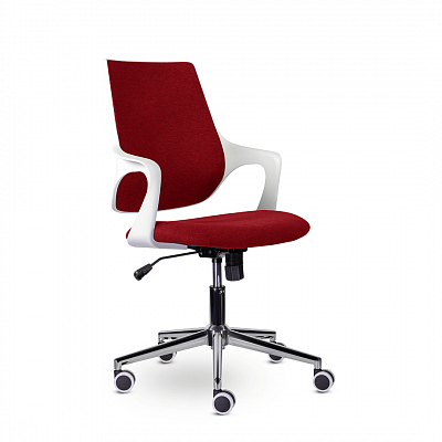 Кресло компьютерное СИТРО М-804 WHITE CH красный