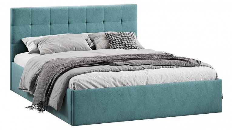 Кровать 160х200 с подъемным механизмом Джоли ТриЯ микровелюр Wellmart Indigo