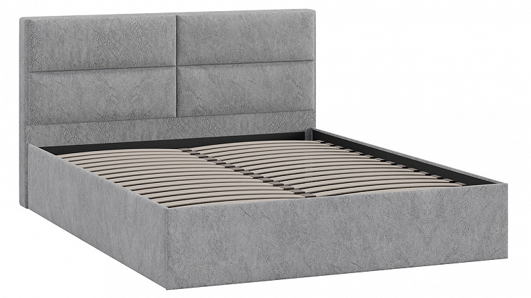 Кровать без подъемного механизма Глосс Трия Тип 1 Микровелюр Wellmart Silver 1800x2000