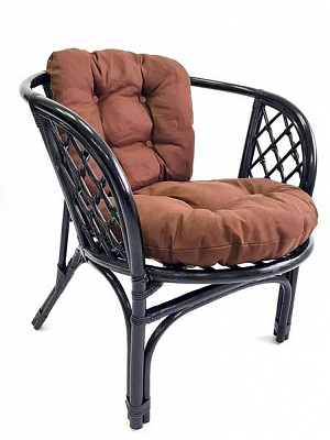 Кресло из ротанга Багама венге (подушки твил обычные коричневые)