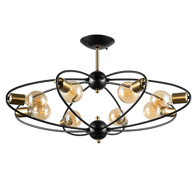 Люстра на штанге Arte Lamp GLASGOW A1963PL-8BK
