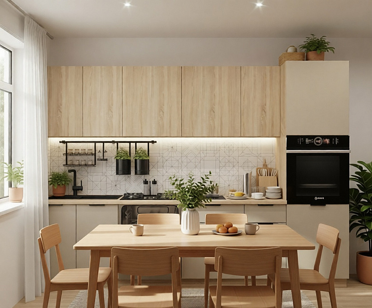 Кухонный гарнитур Фаска Дуб сонома / Пикрит 3000 (арт.6)