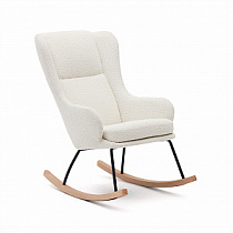 Кресло-качалка La Forma Maustin белое стальные ножки с деревом бука 172704