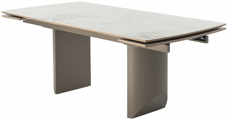 Стол ПУАНТО 200 BRECHA CREMA ELEGANCE / БРЕЧА КРЕМА ЭЛЕГАНЦЕ, керамика / Латте каркас
