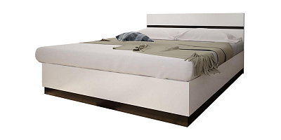 Кровать с подъемным механизмом 160x200 ВЕГАС Белый глянец / Венге