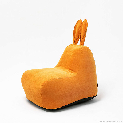 Кресло-мешок Зайчик велюр оранжевый