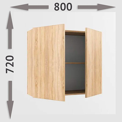 Шкаф навесной В 800 Дуб сонома 1 кат (h=720)