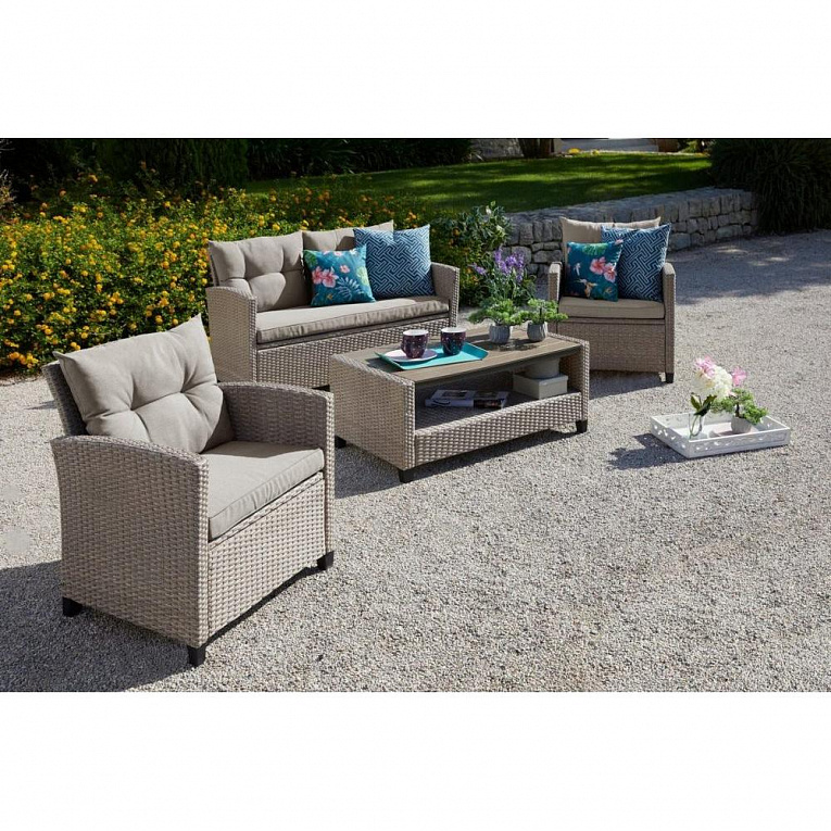 Комплект мебели с диваном Afina Garden AFM-804B Beige Бежевый