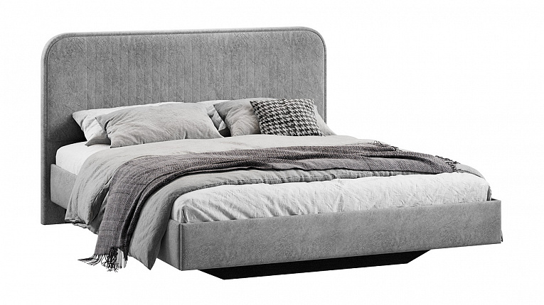 Кровать без подъемного механизма Тиффани Трия Тип 1 Микровелюр Wellmart Silver 1800x2000