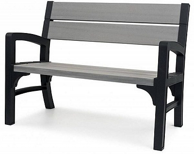 Скамейка садовая со спинкой Montero Double seat bench Графит