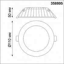Точечный встраиваемый светильник NOVOTECH GESSO 358805