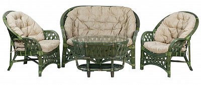 Комплект мебели из ротанга Черчилль (Рузвельт) с 2-х местным диваном и овальным столом олива