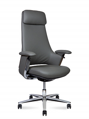 Кресло руководителя NORDEN Йорк / York натуральная кожа Серый CH-336-4 A grey leather