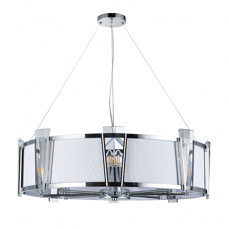 Подвесная люстра Arte Lamp GRATO хром, белый A4079LM-8CC