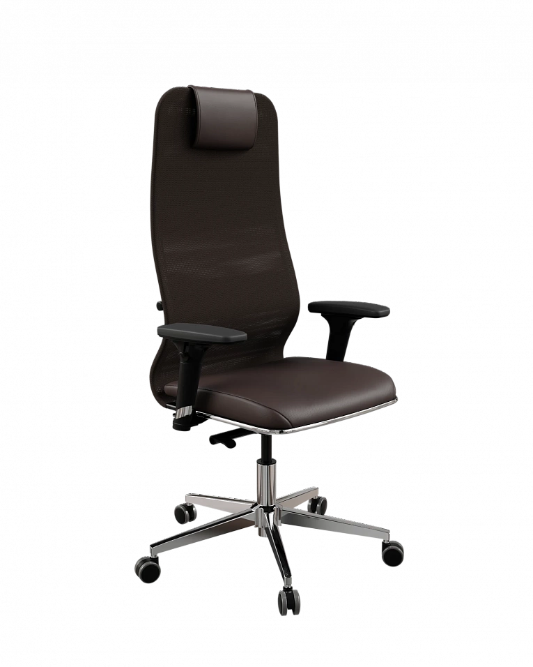 Офисное кресло Метта ErgoLife SynchroSit 8 L1-13D - X2+Extra /Uh00/Wm12/D02P(M24.B22.G18.W03) (Темно-коричневый)