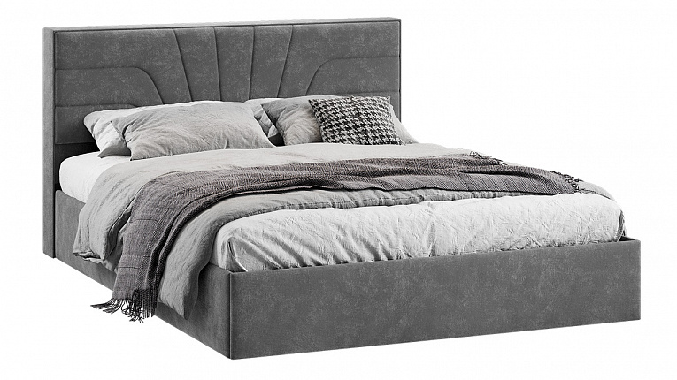 Кровать с подъемным механизмом Пандора Трия Тип 1 Велюр Brut Grey 16 1600x2000