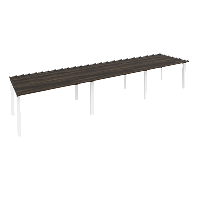 Стол переговорный Рива Оникс (3 столешницы) на П-образном м/к (4140х980) O.MP-PRG-3.3 Дуб Мали/Металл Белый