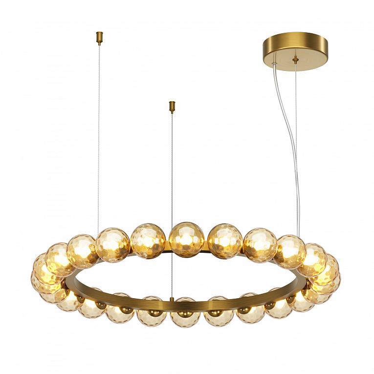 Подвесная люстра Maytoni Ambre / Амбре Латунь, Янтарный MOD331PL-L42BS3K