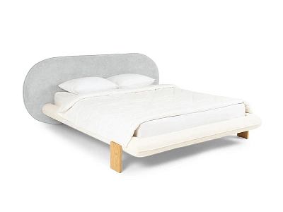 Кровать Softbay 160x200 (букле) белый серый 869916