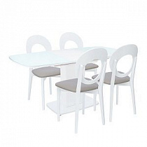 Стол и стулья (комплект) Leset Денвер 1Р + Хьюстон Коричневый