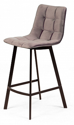 Полубарный стул CHILLI-Q SQUARE бежевый велюр / черный каркас H=66cm