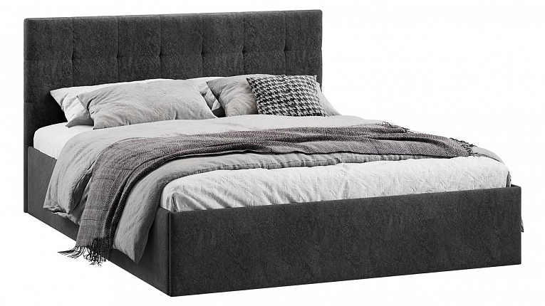 Кровать 160х200 Джоли ТриЯ микровелюр Wellmart Graphite