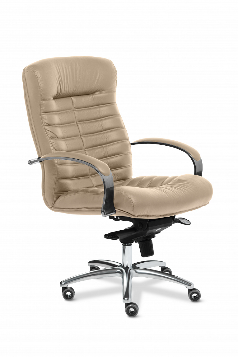 Кресло руководителя MULTI-OFFICE Орион хром B (Orion Chrome B) кожа бежевый