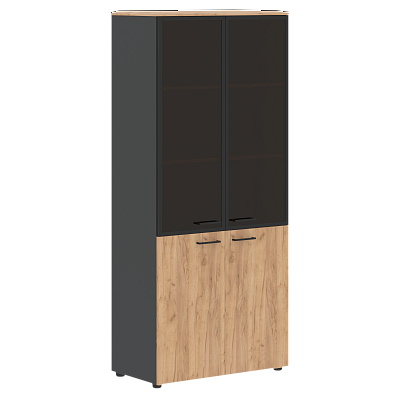 Шкаф комбинированный с дверьми в металлической рамке Skyland Jay JHC 85.7 Дуб Бофорд / Антрацит