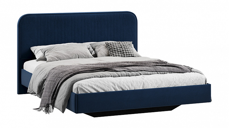 Кровать без подъемного механизма Тиффани Трия Тип 1 Микровелюр Wellmart Blue 1800x2000