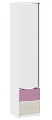 Шкаф для белья комбинированный с накладкой Сканди дуб гарден белый лиловый СМ-386.07.21-20