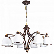 Подвесная люстра Arte Lamp Bonito коричневый, белый A9518LM-8BA