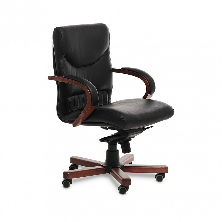 Кресло руководителя MULTI-OFFICE Свинг В (Swing B) кожа черный