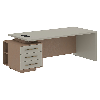 Стол руководителя с розеткой и usb-портом левый Skyland ВЕЛИОН (VELION) VCT 2290 (L) 2200х900х750 Кобра / Аметист