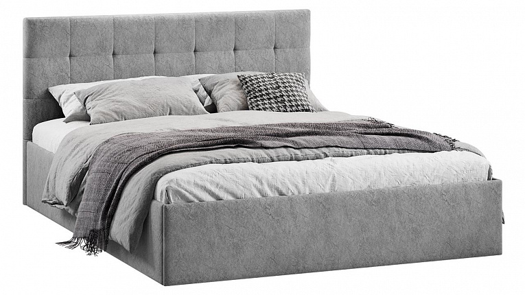Кровать 160х200 Джоли ТриЯ микровелюр Wellmart Silver