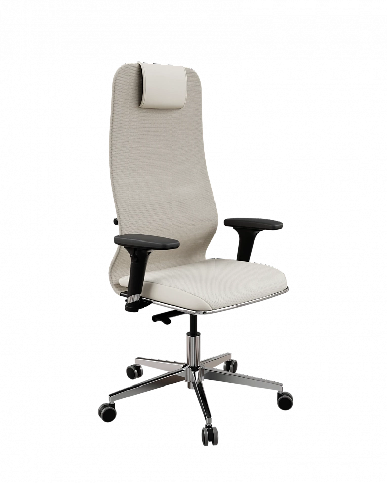 Офисное кресло Метта ErgoLife SynchroSit 8 L1-13D - X2+Extra /Uh00/Wm12/D02P(M24.B22.G18.W03) (Молочный)