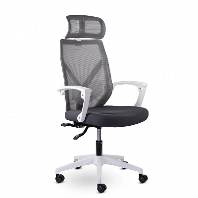 Кресло компьютерное АСТОН М-711 WHITE PL серый