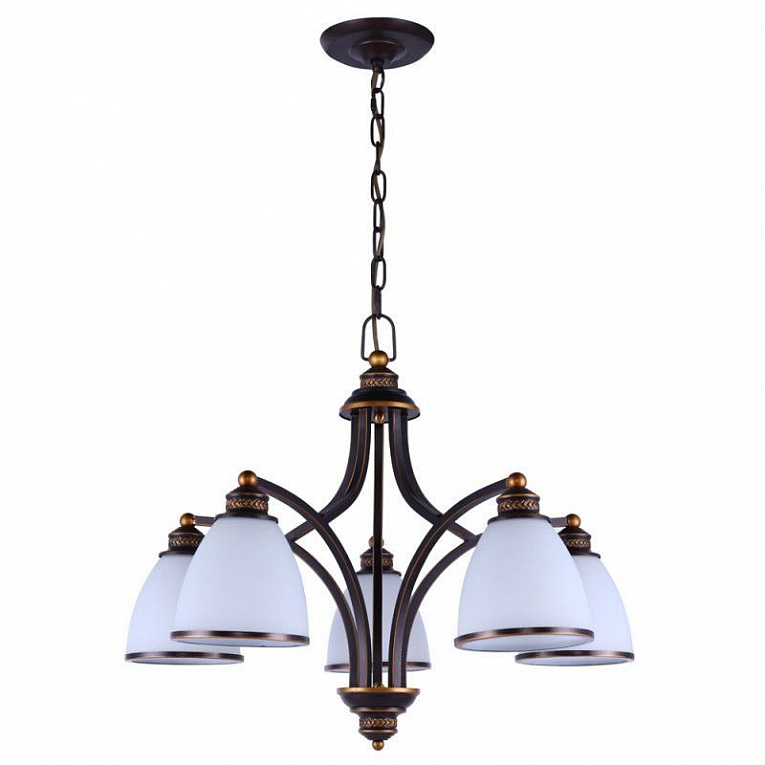 Подвесная люстра Arte Lamp Bonito коричневый, белый A9518LM-5BA