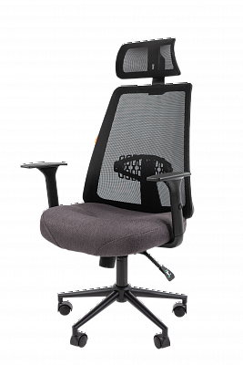 Кресло руководителя CHAIRMAN 535 BLACK с поддержкой головы и шеи черный / серый
