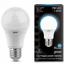 Лампа Gauss A60 7W 710lm 4100K E27 LED 1/10/50