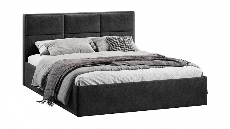 Кровать 180х200 c подъемным механизмом Стелла микровелюр Wellmart Graphite Трия