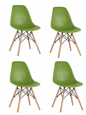 Комплект стульев Eames DSW зеленый x4 шт